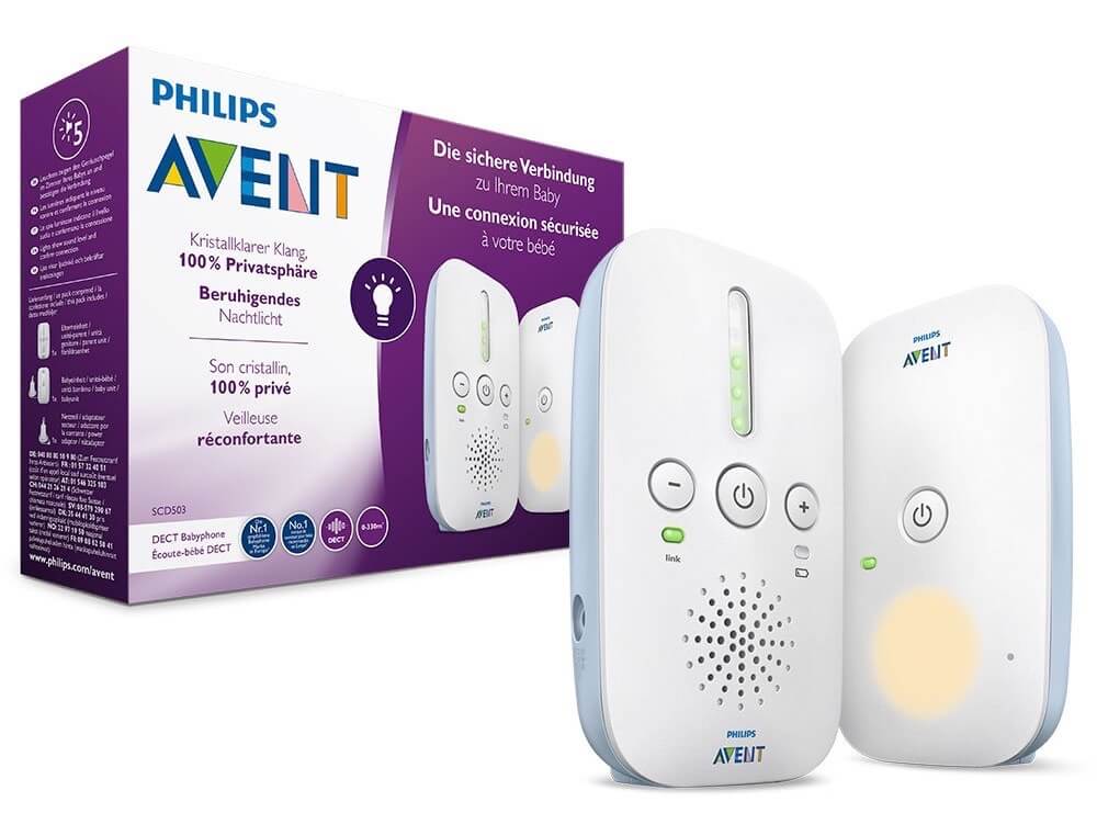 飞利浦 Philips AVENT SCD503/26 婴儿监听电话 24小时待机时间 带夜灯,到手33欧,原价64.99欧!特价!