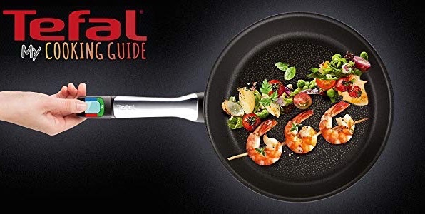 特福 Tefal E55106 My Cooking Guide 平底锅 28cm 电磁炉适用 带温度监控模块，到手29欧，原价99.99欧！