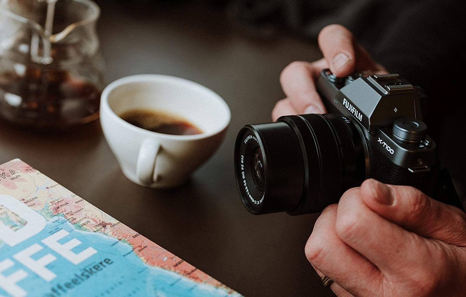 理想入门微单 富士 Fujifilm X-T100 微单黑色套机 复古造型 带XC15-45mm镜头，到手355欧，原价699欧！