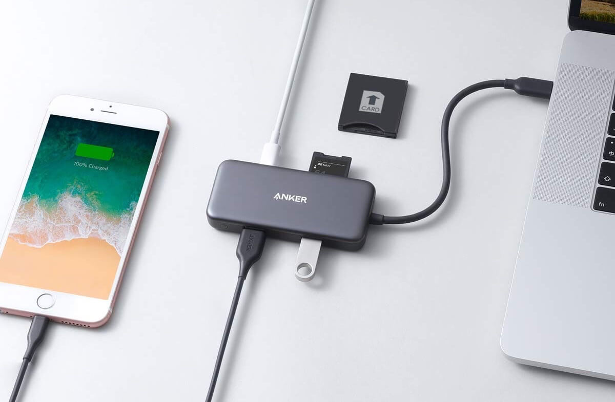 Anker 5合1 USB-C 集线器 带SD/TF 读卡器+2个USB 3.0接口+60W PD充电，现在到手13.06欧！！