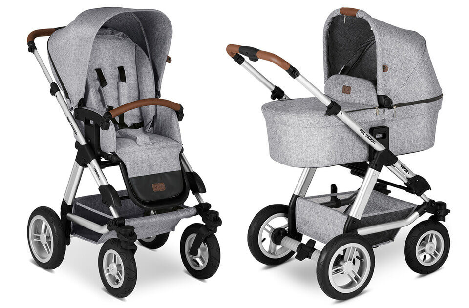 ABC Design Viper 4 越野用童车 四轮婴儿推车 灰色,现在到手444.35欧!!