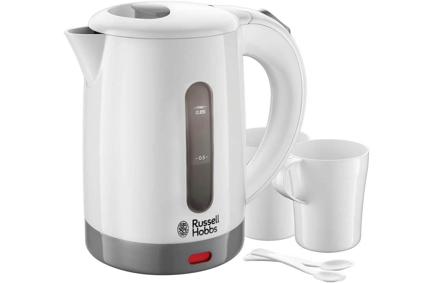 Russell Hobbs Travel 23840-70 旅行电水壶 0.85升 1000W功率 带2个杯子和2个茶匙，到手11欧，原价29.99欧！特价！