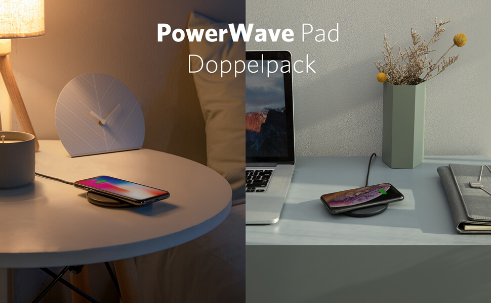 Anker PowerWave Ladepad 双模式无线充电器2只装 7.5W 支持Qi无线充电，到手23.99欧，原价37.98欧！！