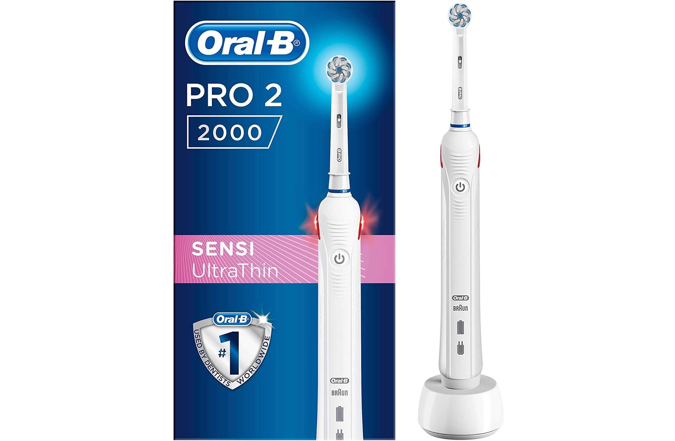 欧乐B Oral-B PRO 2 2000 电动牙刷 带压力控制 日常清洁敏感清洁两种模式,到手44.99欧,原价89.99欧!