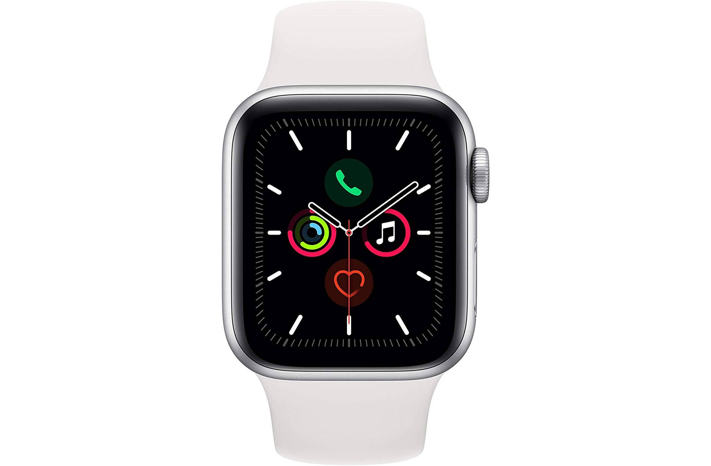 苹果 Apple Watch 第5代 GPS 40mm银色表盘 白色运动表带 搭载watchOS 6，到手379欧，原价449欧！特价！