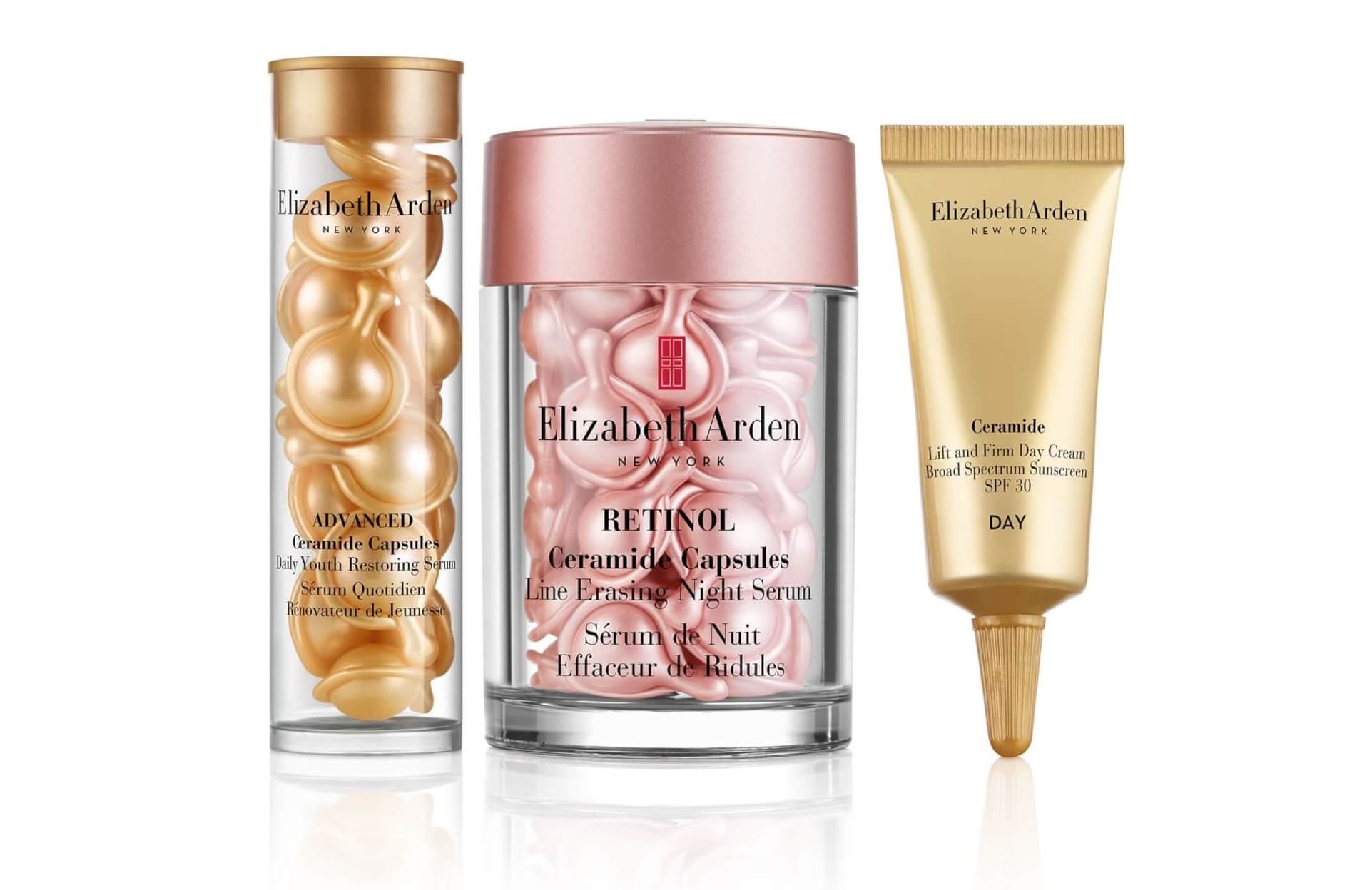 Elizabeth Arden Retinol Ceramide Capsules 雅顿超值套装 粉胶30粒+金胶14粒+金致晚霜5ml,到手34.28欧,原价43.95欧!