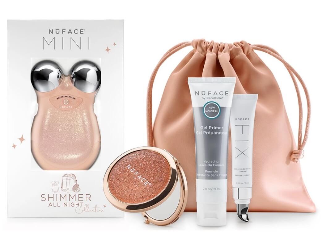 好莱坞影星和超模都在用！ NuFACE Mini Shimmer All Night圣诞限量套装，到手145欧，原价219欧！