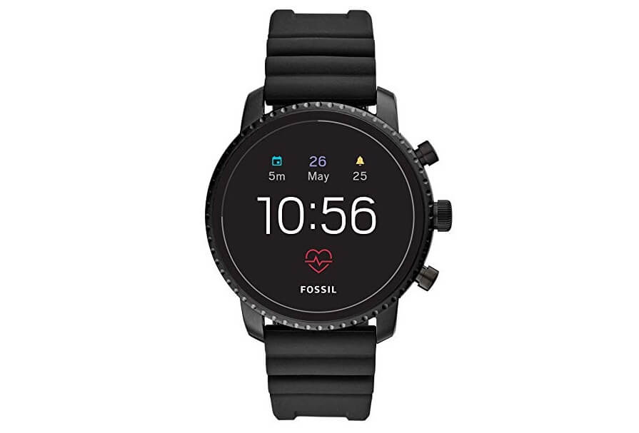 Fossil Explorist FTW4018 第4代探险家HR男士智能手表 黑色硅胶表带,到手135欧,原价222.47欧!