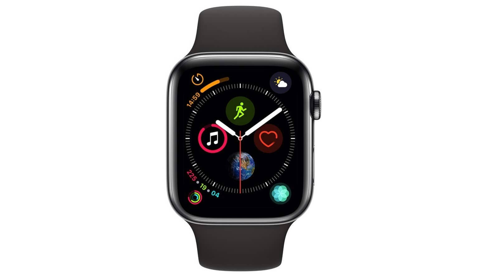 苹果 Apple Watch Series 4代 44mm 太空黑不锈钢表盘 GPS + LTE 黑色灰运动表带,到手419欧,原价749欧!