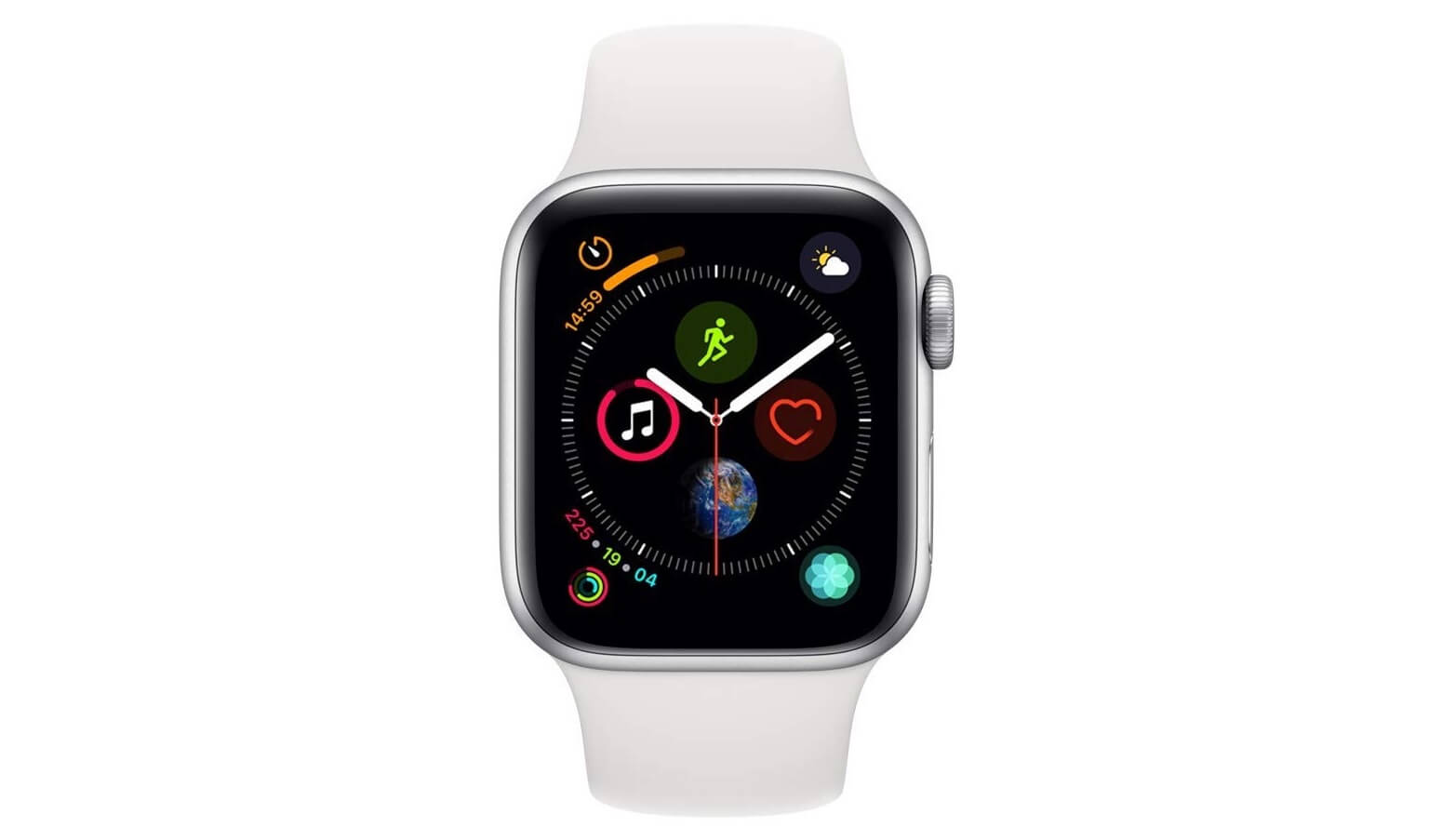 苹果 Apple Watch Series 4代 40mm 不锈钢表盘 GPS + LTE 白色运动表带,现在到手460欧!!