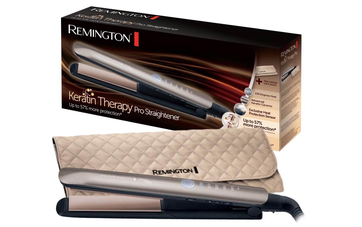 雷明顿 Remington Keratin S8590 陶瓷直发夹板 配智能传感器，到手37.49欧，原价79.99欧！