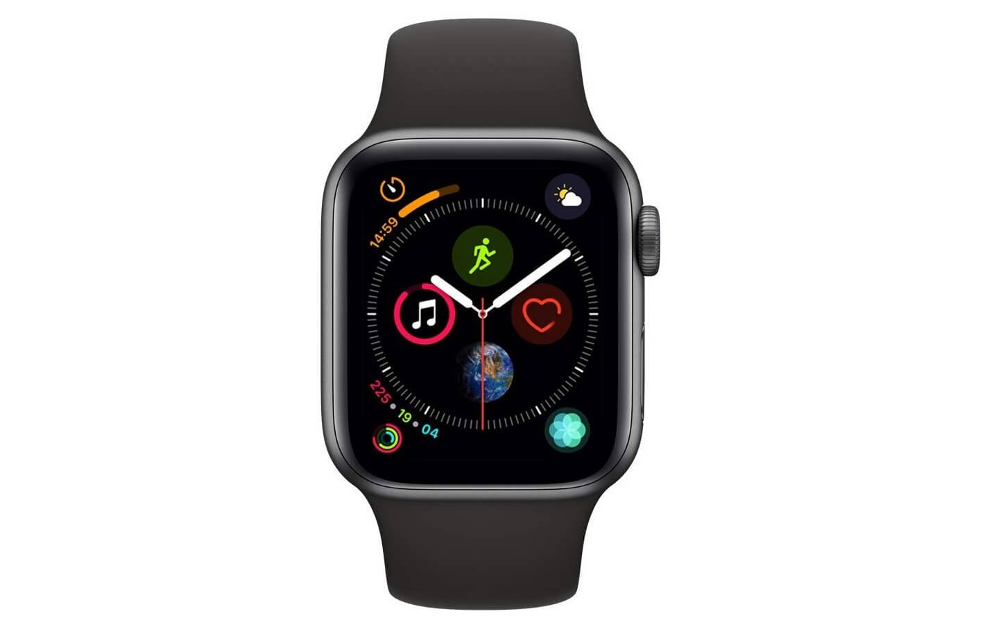 苹果 Apple Watch Series 4代 40mm 表盘 GPS + LTE 太空灰 黑色运动表带,到手360欧,原价529欧!