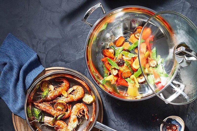 福腾宝 WMF Wok 中式不锈钢炒锅 36cm 带玻璃盖子 洗碗机适用，到手89.99欧，原价139.9欧！