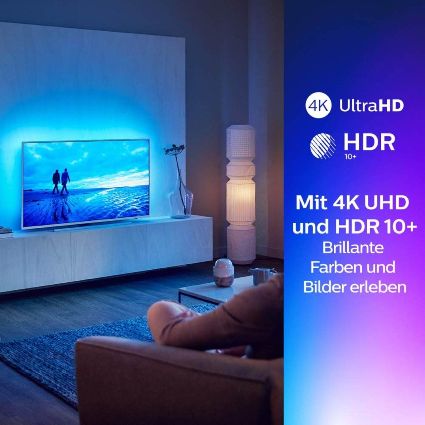 Philips Ambilight 70PUS7304/12 70 Zoll LED Smart TV mit 4K, HDR 10+, Android TV, Google