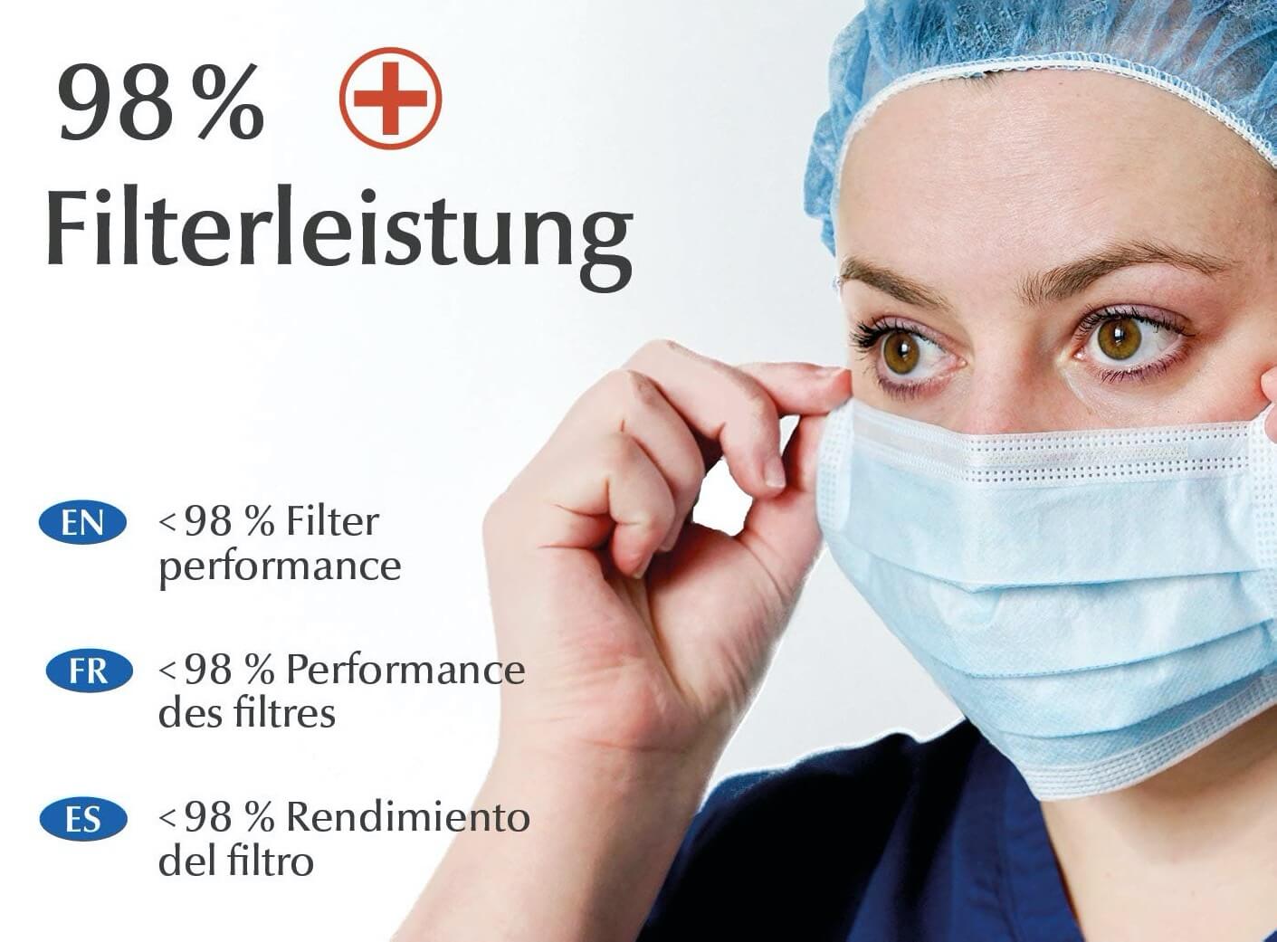 Dr. Mosers 专业医用三层一次性防病毒口罩 20只装 过滤98%病毒,德亚有货到手11.49欧!!