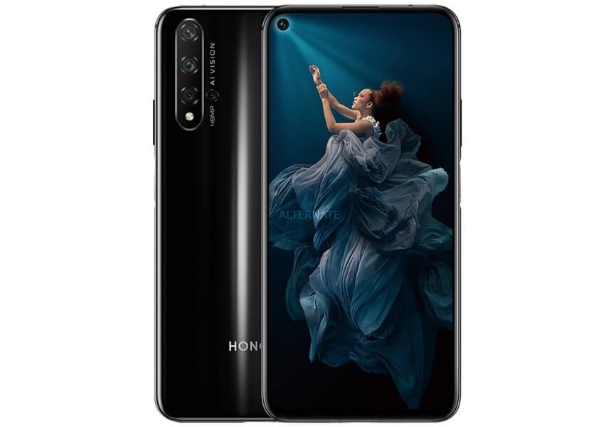 荣耀 HONOR 20 智能手机 暗夜黑 6.26吋全面屏 麒麟980 6GB/128GB 4800万超广角AI四摄，到手226.13欧，原价299欧！特价！