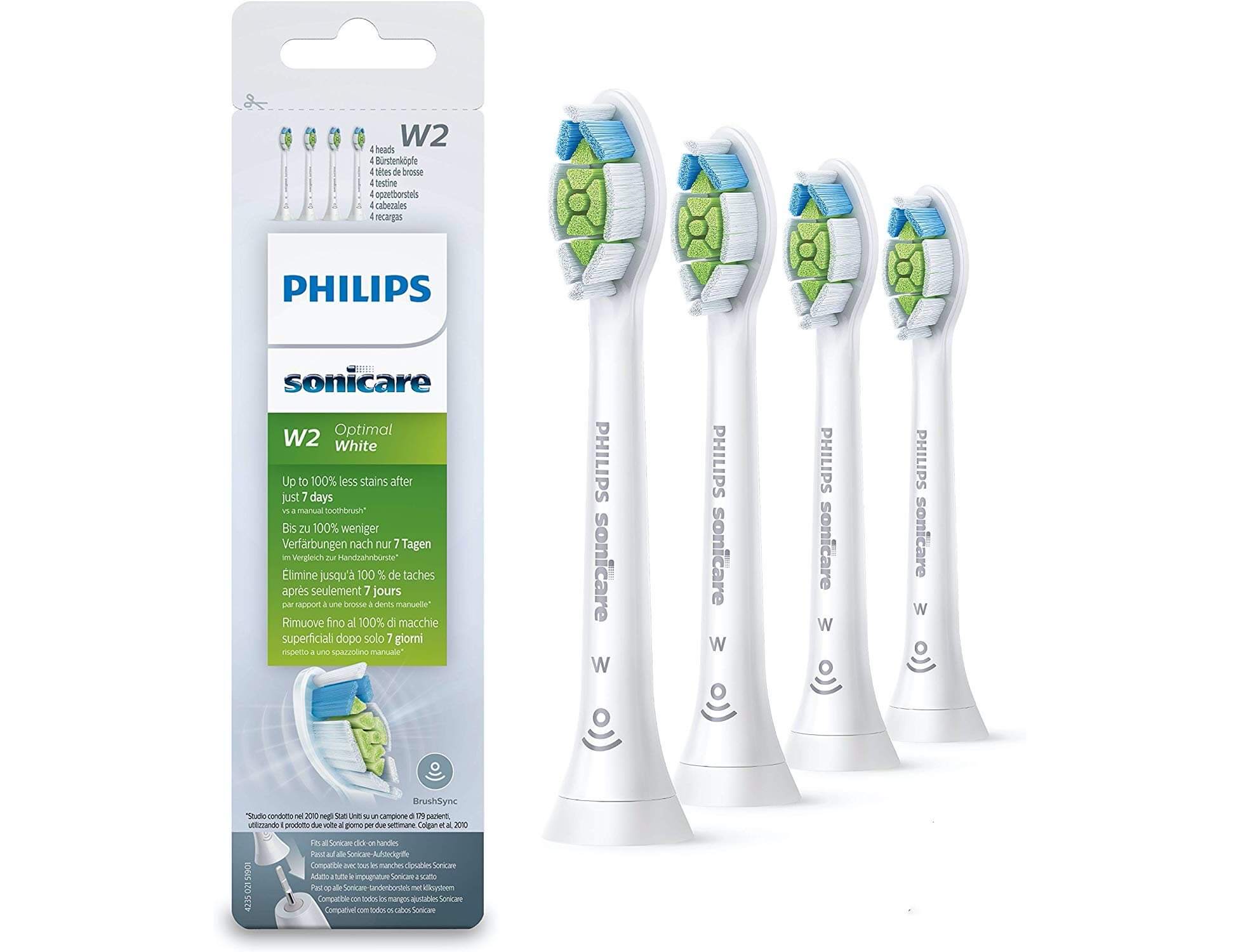 飞利浦 Philips Sonicare Optimal White 原装刷头 HX6064/10 标准型 白色4只装,到手15.99欧,原价27.99欧!