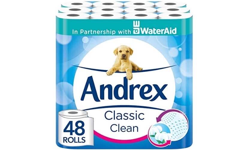 Andrex Classic Clean 双层厕纸48卷 英国最受欢迎的卫生纸品牌，到手36.41欧，原价40.67欧！特价！