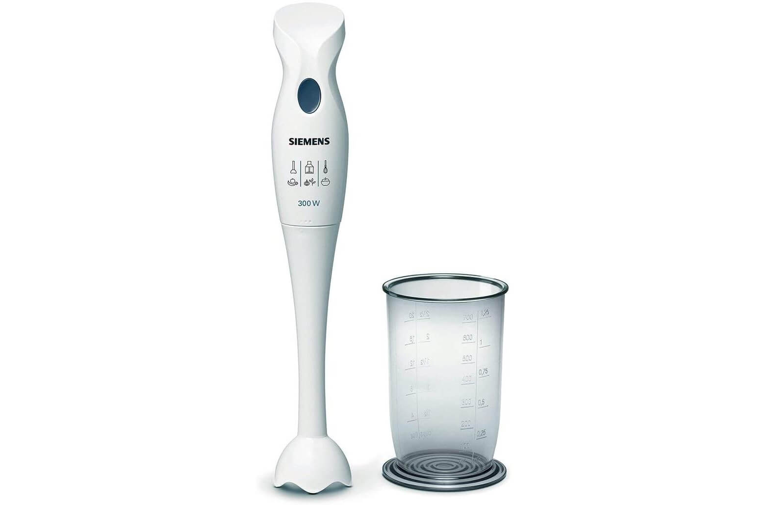 西门子 Siemens MQ5B150N 手持式搅拌器 300W功率 带0.7L搅碎杯，到手17.54欧，原价26.99欧！特价！