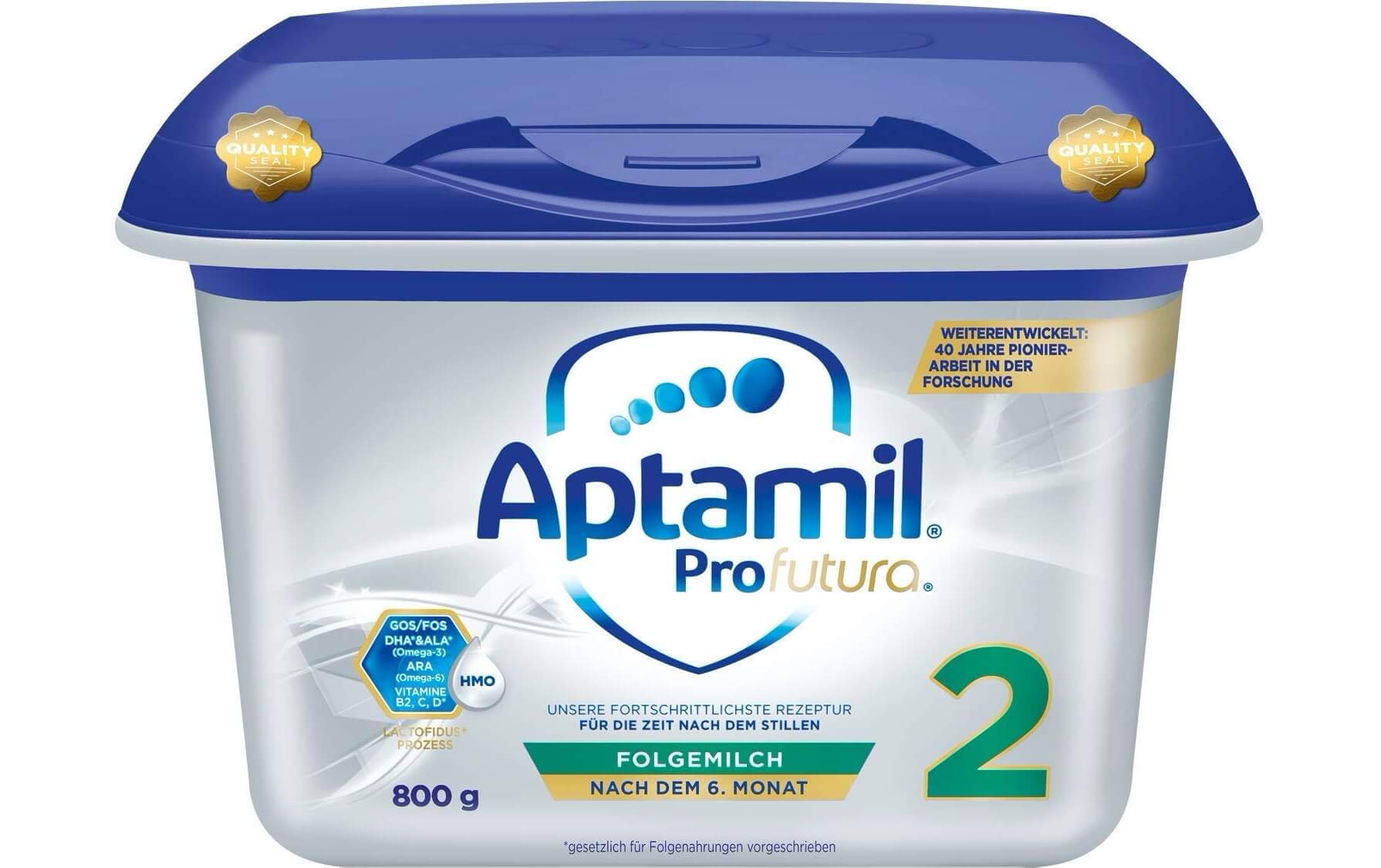 Aptamil Profutura 2 爱他美白金版婴儿奶粉2段 6至10个月 800g，现在到手28.86欧！！