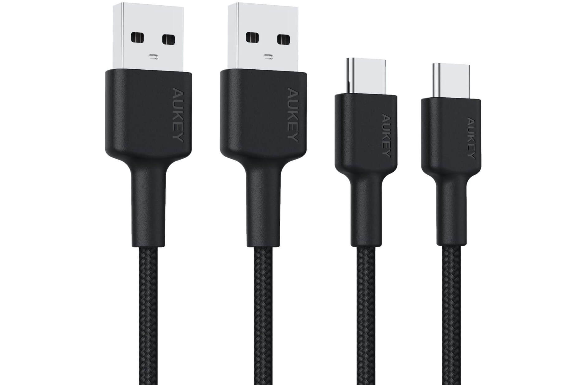 AUKEY USB C 充电线缆/数据线 2米x2，到手6.99欧，原价9.99欧！