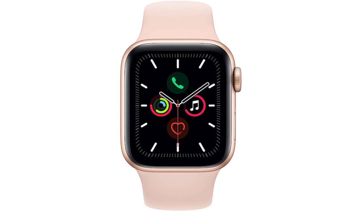 苹果Apple Watch 第5代 LTE版 40mm金色不锈钢表盘 粉色运动表带,到手484.8欧,原价549欧!