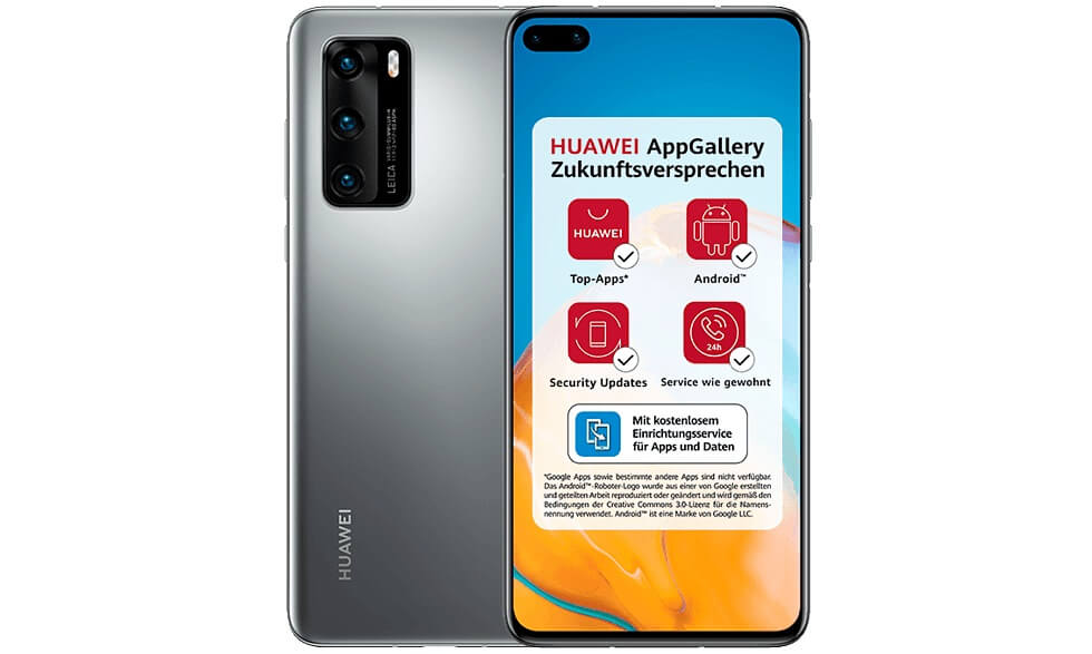 华为 P40 智能手机 8GB/128GB 冰霜银 6.1寸双打孔屏 超感知徕卡三摄 安卓10 EMUI 10.1系统,到手429欧,原价799欧!!