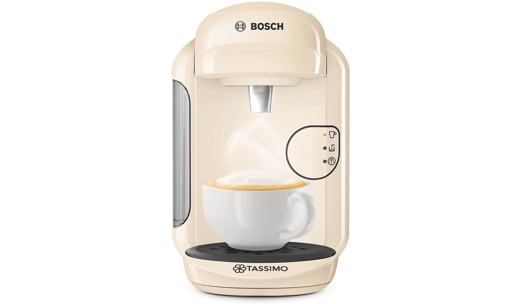 博世 Bosch TAS1407 Tassimo Vivy2 咖啡机 奶白色 1300W功率 0.7L水箱,到手29.99欧,原价109.99欧!!