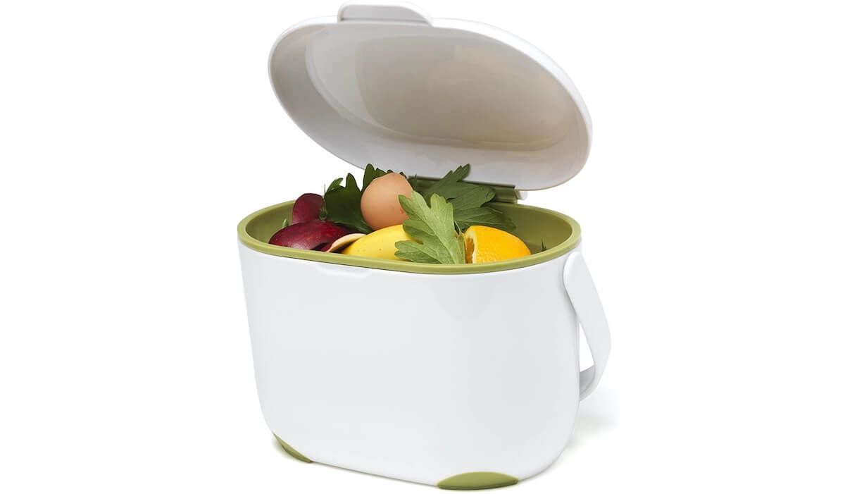 英国Addis 厨房收纳桶 可拆卸内胆果皮菜叶收纳篮 2.5L 白色/绿色，到手8.79欧，原价16.8欧！