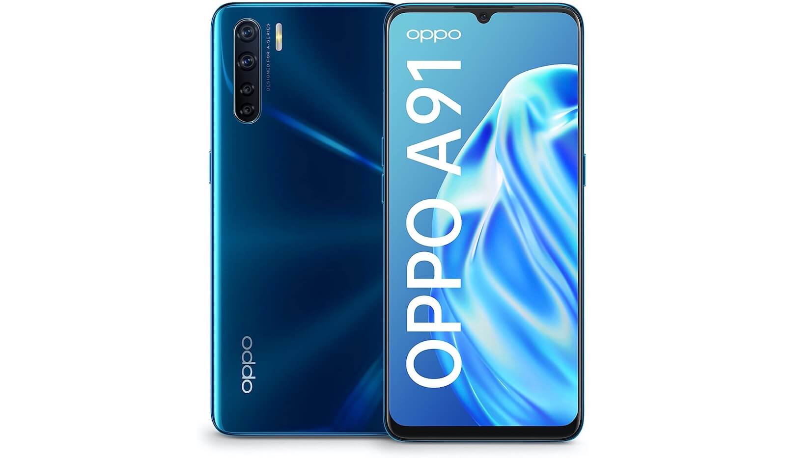 OPPO A91 6.4寸智能手机 8GB/128GB 蓝色 6.4寸AMOLED 水滴屏 后置4800万像素相机,到手203欧,原价299欧!特价!