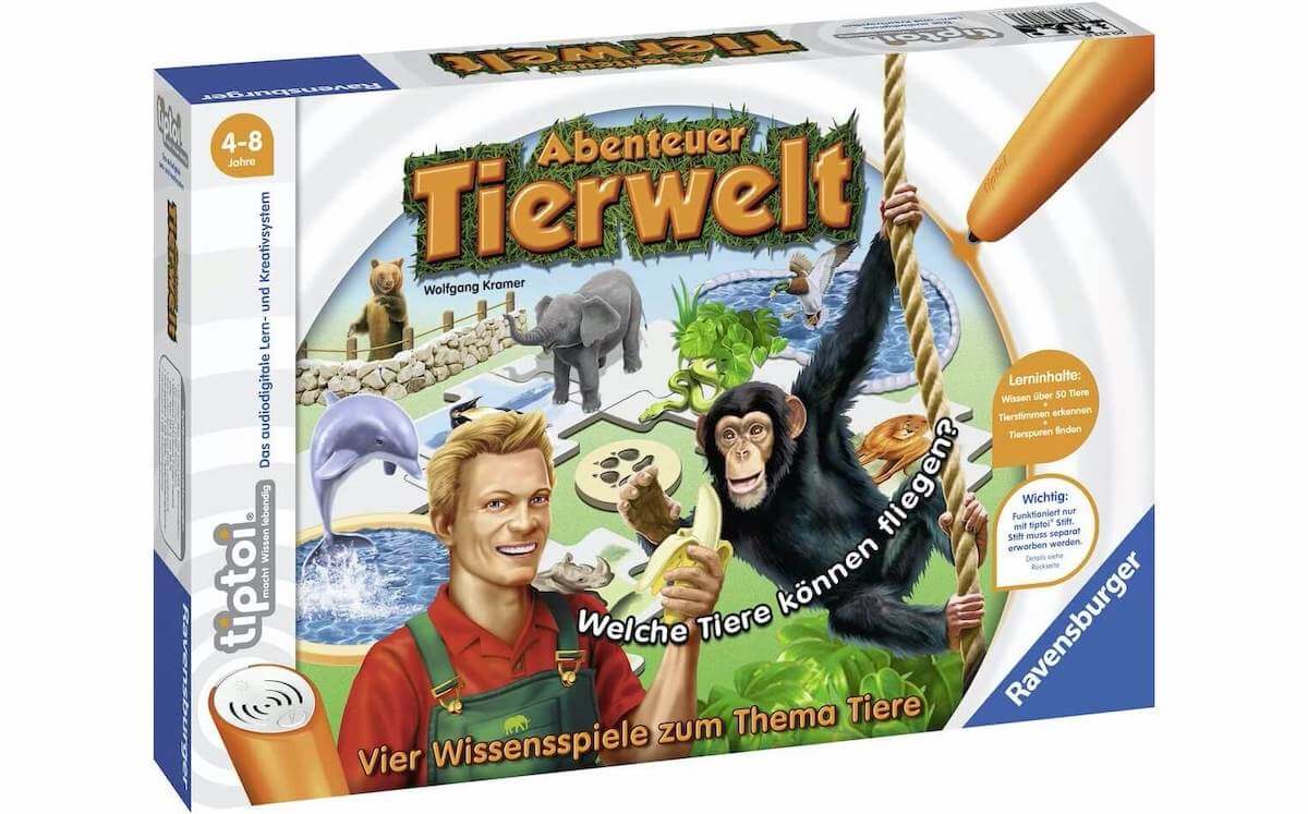 Ravensburger tiptoi 00513 动物世界历险 适合4岁以上小朋友,到手13.64欧,原价24.99欧!