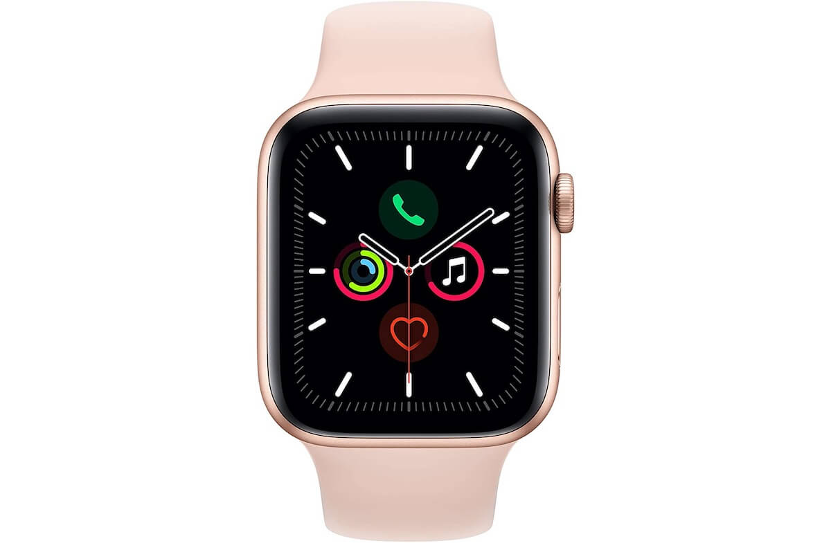 苹果Apple Watch 第5代 LTE版 44mm金色不锈钢表盘 粉色运动表带,到手466欧,原价564.4欧!