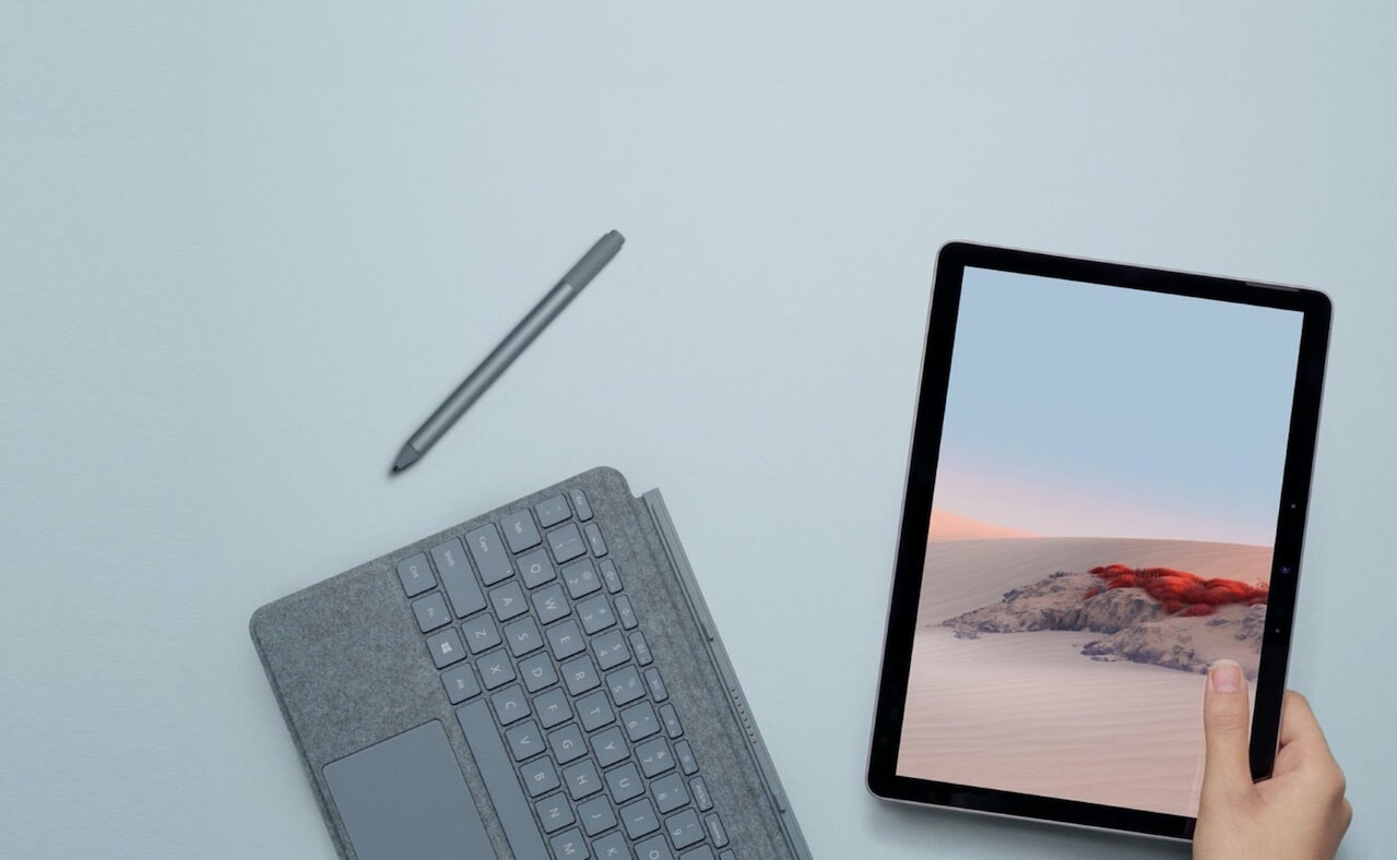 微软 Microsoft Surface Go 2 二合一平板电脑(Pentium Gold/8GB/128GB)亮铂金 带键盘,到手541.01欧,原价738.99欧!!