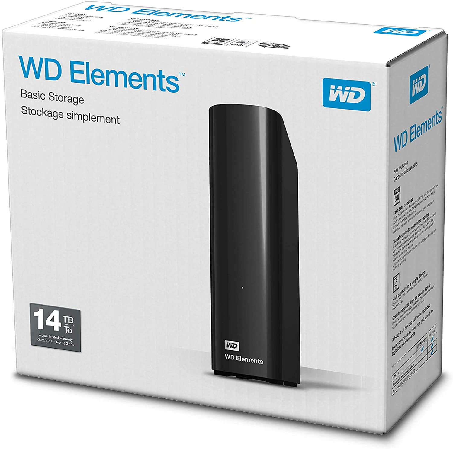 WD Elements Desktop externe Festplatte 14 TB, USB 3.0, schwarz für 240. ...