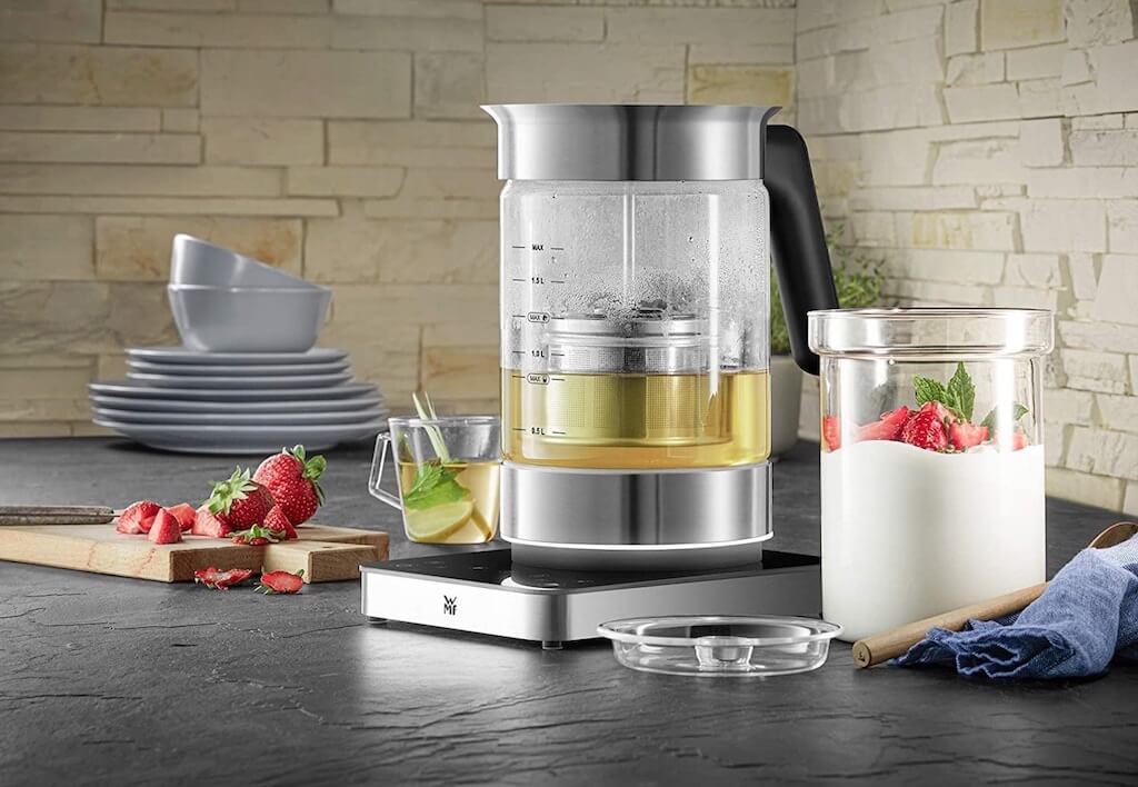 福腾宝 WMF Lumero 三合一玻璃烧水壶 茶壶 婴儿食品加热器 酸奶机 1.6L 带温度调节 触摸屏，到手100欧，原价169欧！！