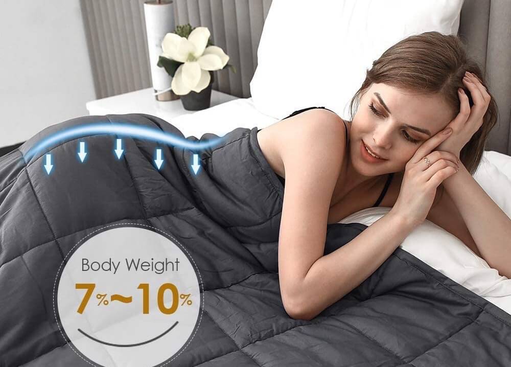 JPARR 成人重力毯 帮助睡眠神器 122x183cm 6.8kg 适合60-90kg体重,到手19.99欧,原价30.16欧!