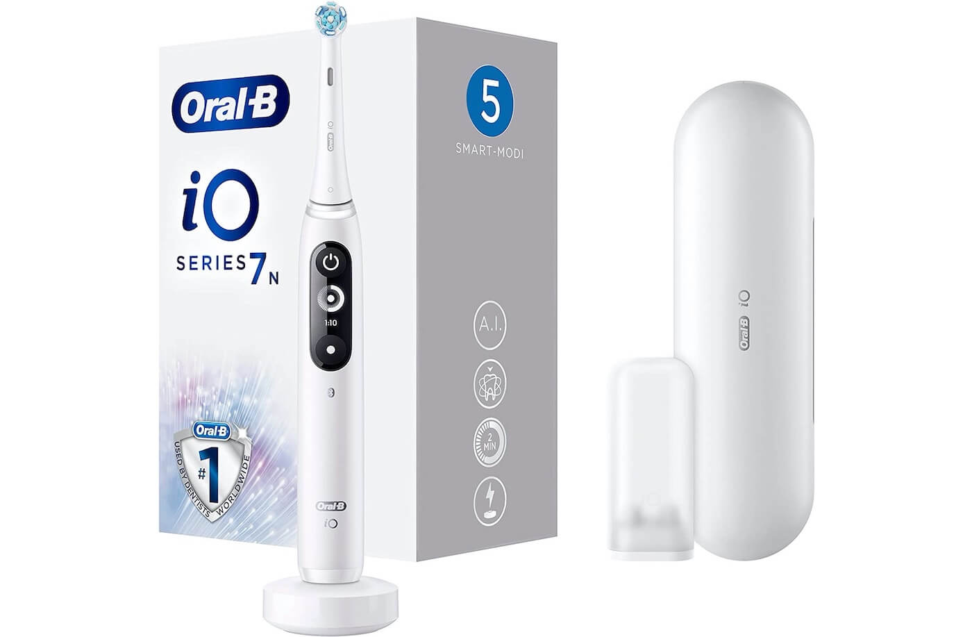 Oral-B iO 7 智能电动牙刷 5种智能清洁程序 白色 带旅行收纳盒,到手135.99欧,原价299.99欧!