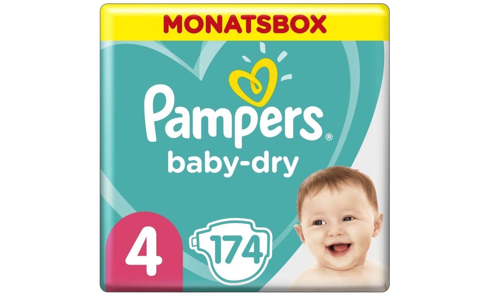 帮宝适 Pampers Baby-Dry 纸尿裤 4号 适用9kg-14kg 174片装,到手29.55欧,原价45.99欧!!