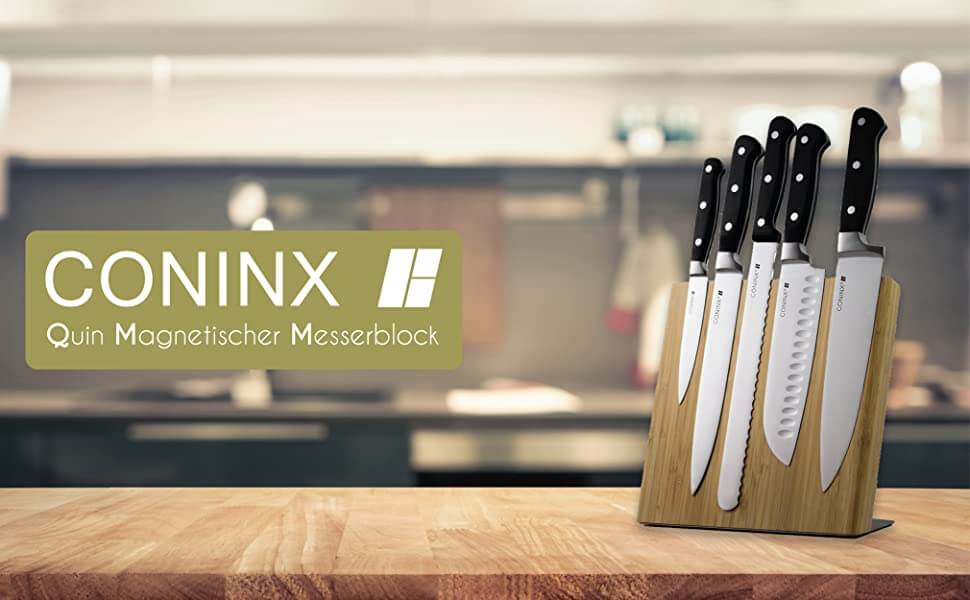 Coninx 竹木制磁性刀架 配强力磁铁 防滑底座 不含刀具,到手26.99欧,原价36.95欧!
