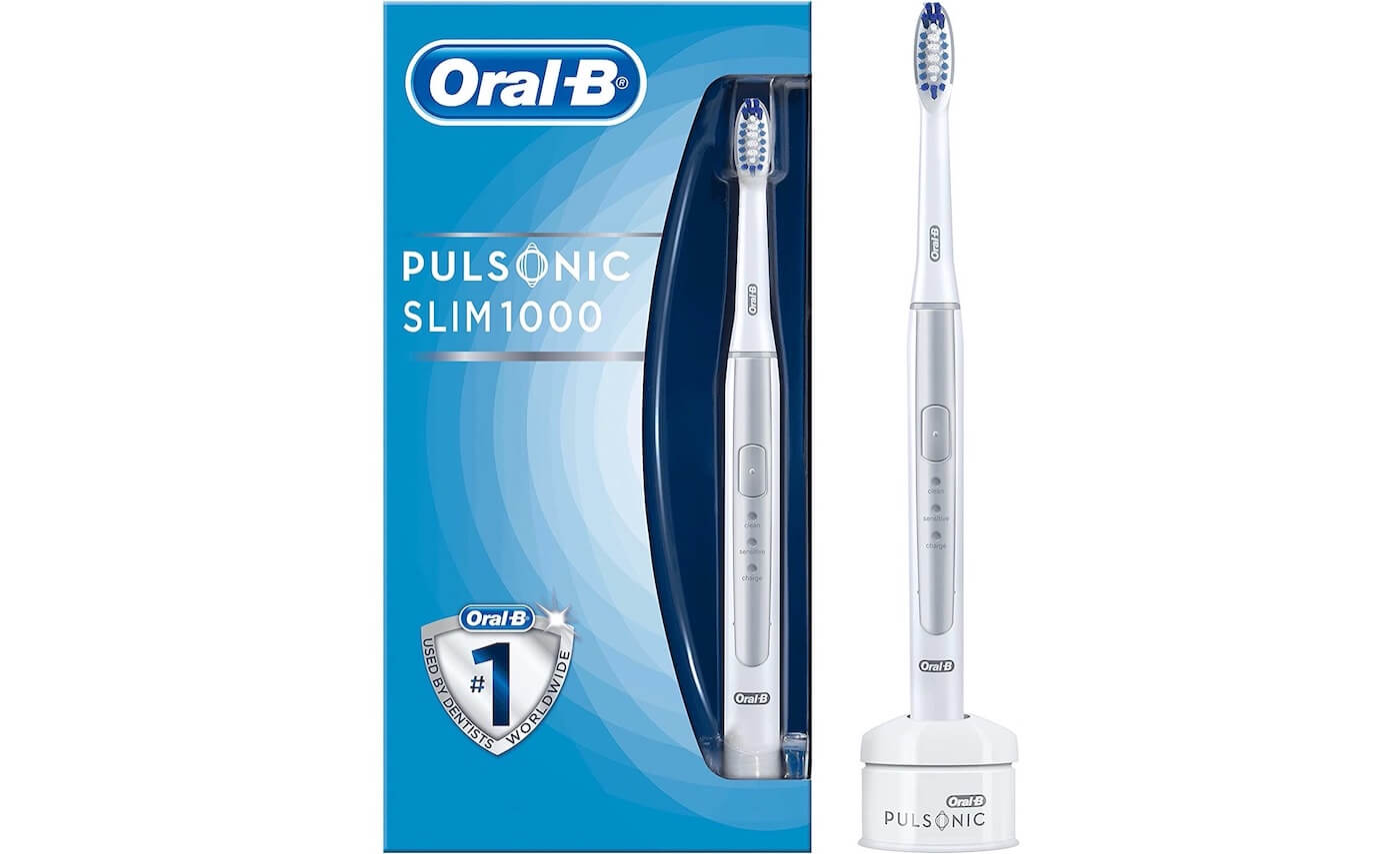 欧乐B Oral-B Pulsonic Slim 1000 声波电动牙刷 银色 带定时器,到手36.67欧,原价89.99欧!