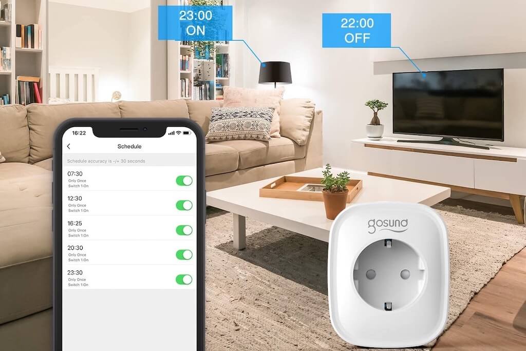 米家 Gosund 智能插座（WiFi版）2只装 支持Alexa和Google Home 无需Hub，到手16.948欧，原价21.99欧！