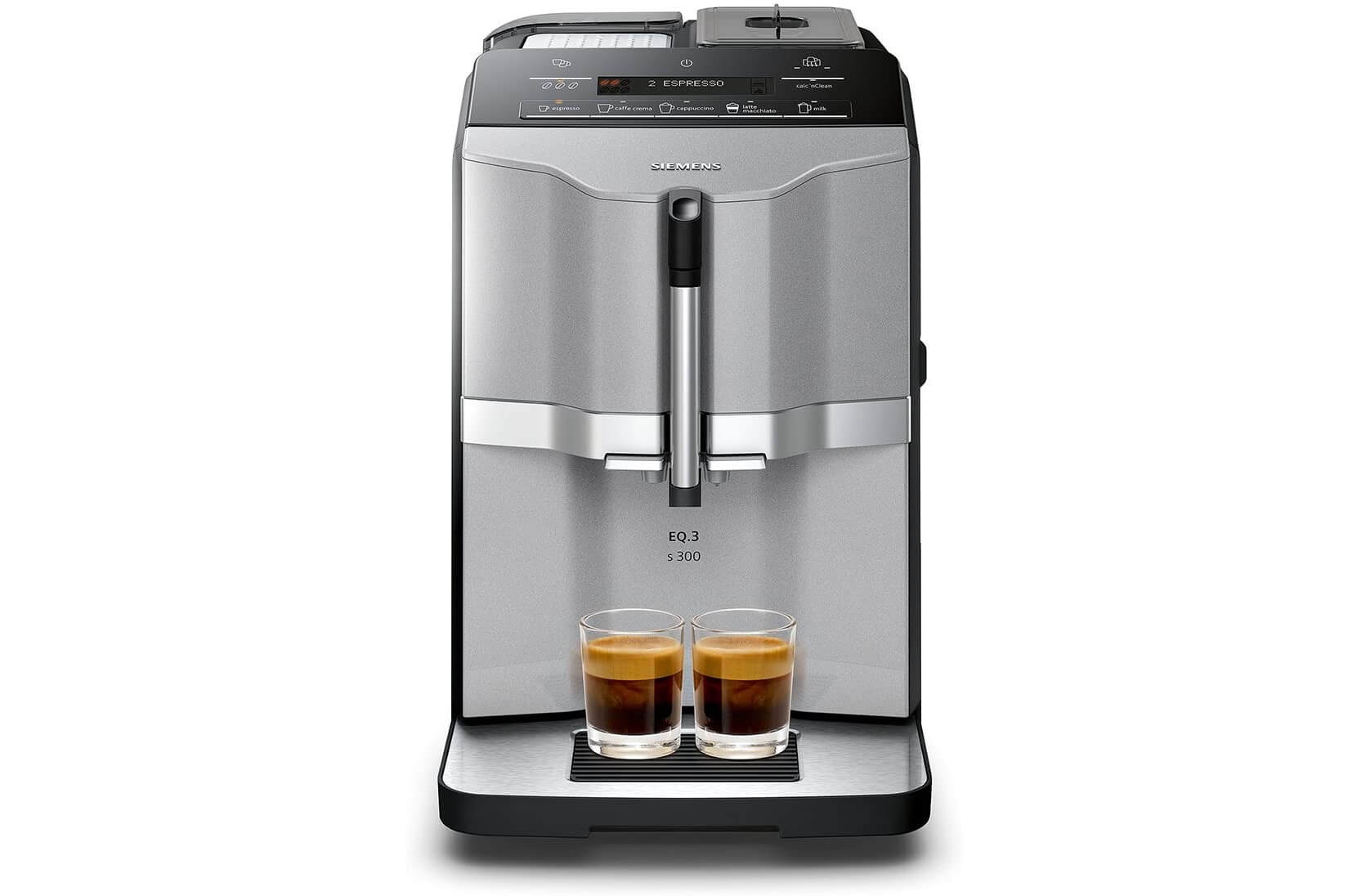 西门子 Siemens EQ.3 s300 TI303503DE 全自动咖啡机 1300W功率 带陶瓷研磨机 钛金色，到手374.99欧，原价679欧！