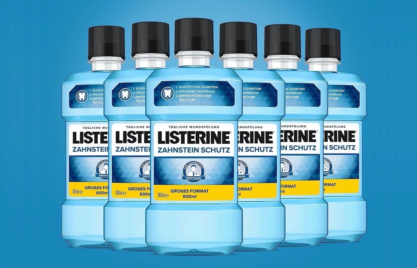 李施德林 Listerine 牙垢保护漱口水 6x600毫升,到手17.43欧,原价26.94欧!
