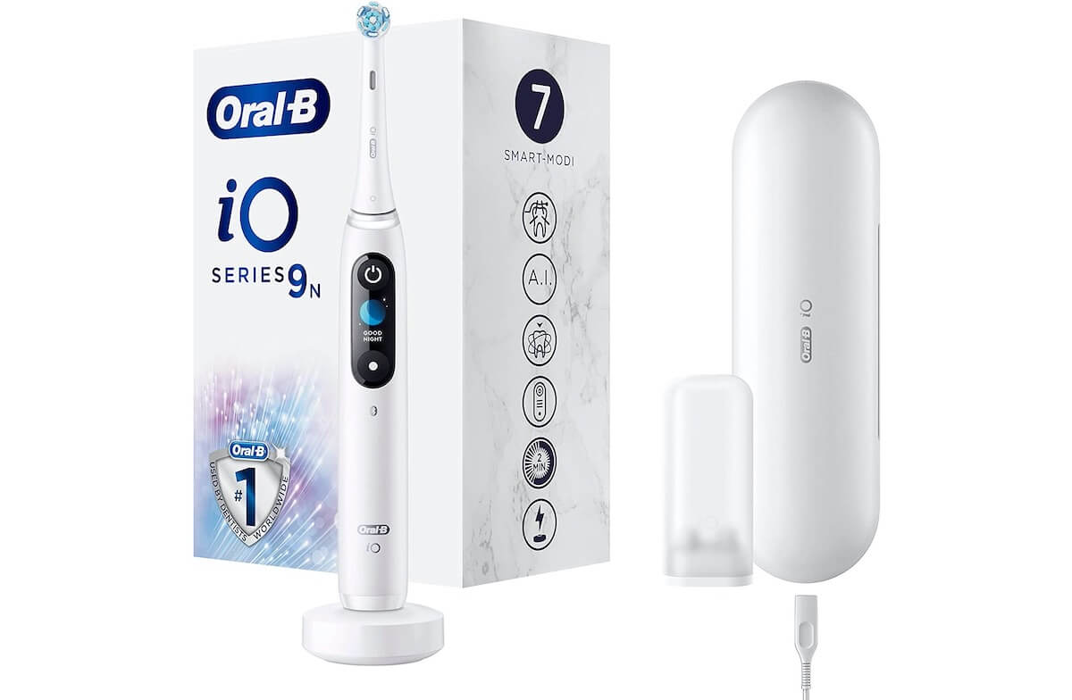 欧乐B Oral-B iO 9 智能电动牙刷 白色款 7种智能清洁程序 带旅行收纳盒,到手208.25欧,原价399.23欧!