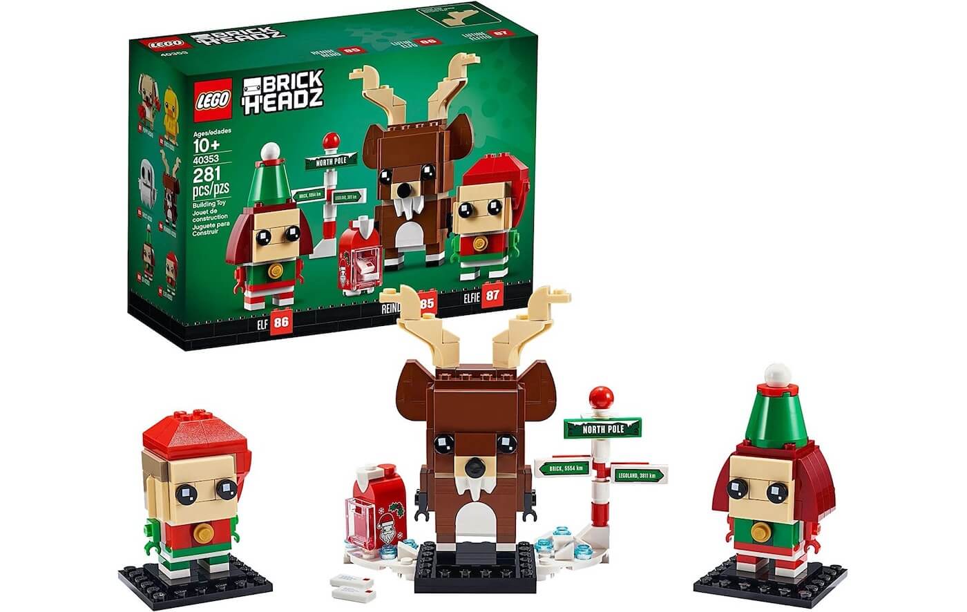 乐高方头仔系列 LEGO Brickheadz 40353 驯鹿与圣诞精灵 圣诞主题 适合10+年龄,到手14.89欧,原价19.49欧!