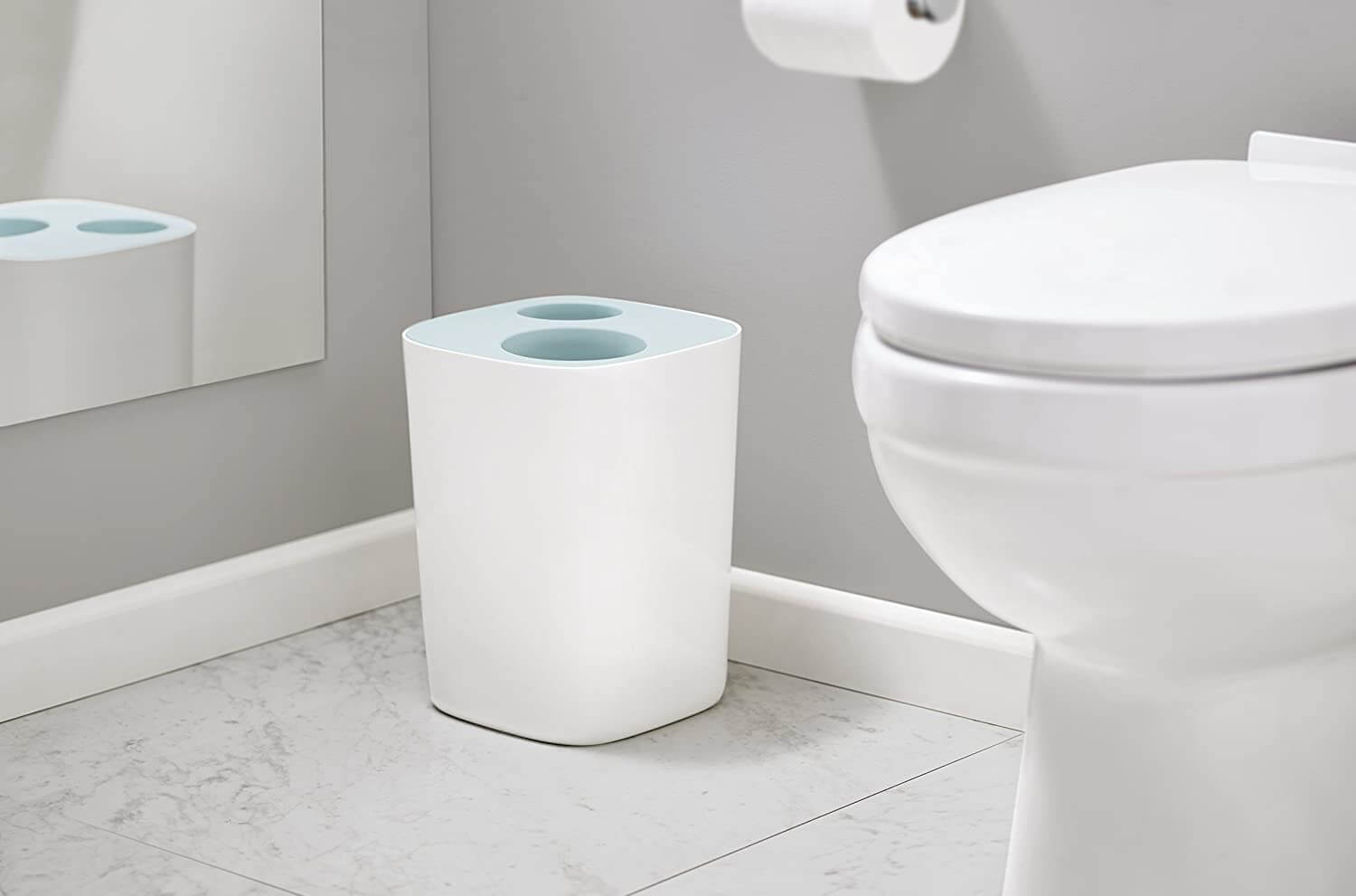 Joseph Joseph Slim 浴室分类垃圾桶 蓝色白色 8L容量，到手17.99欧，原价24.99欧！