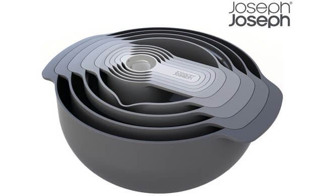 Joseph Joseph Nest 9 Plus 搅拌碗9件套 灰色 蔬菜盆 烘焙碗 滤网 量杯，到手27.95欧，原价69.95欧！！