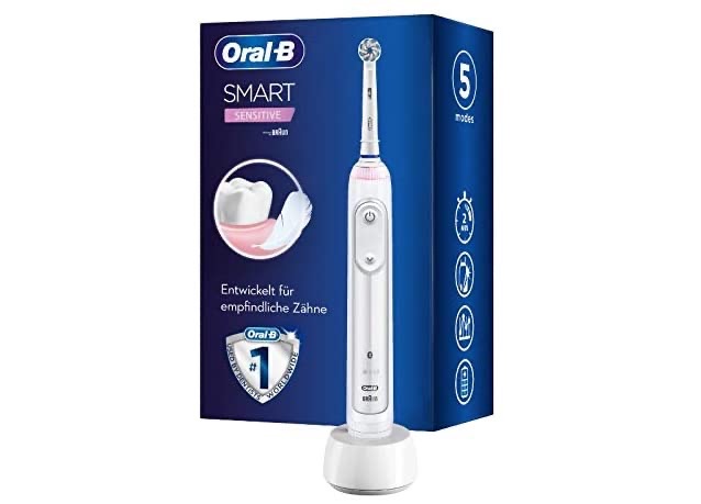 Oral-B Smart Sensitive 电动牙刷 白色 5钟模式 适用于敏感牙齿 带压力控制，到手74.9欧，原价149.99欧！
