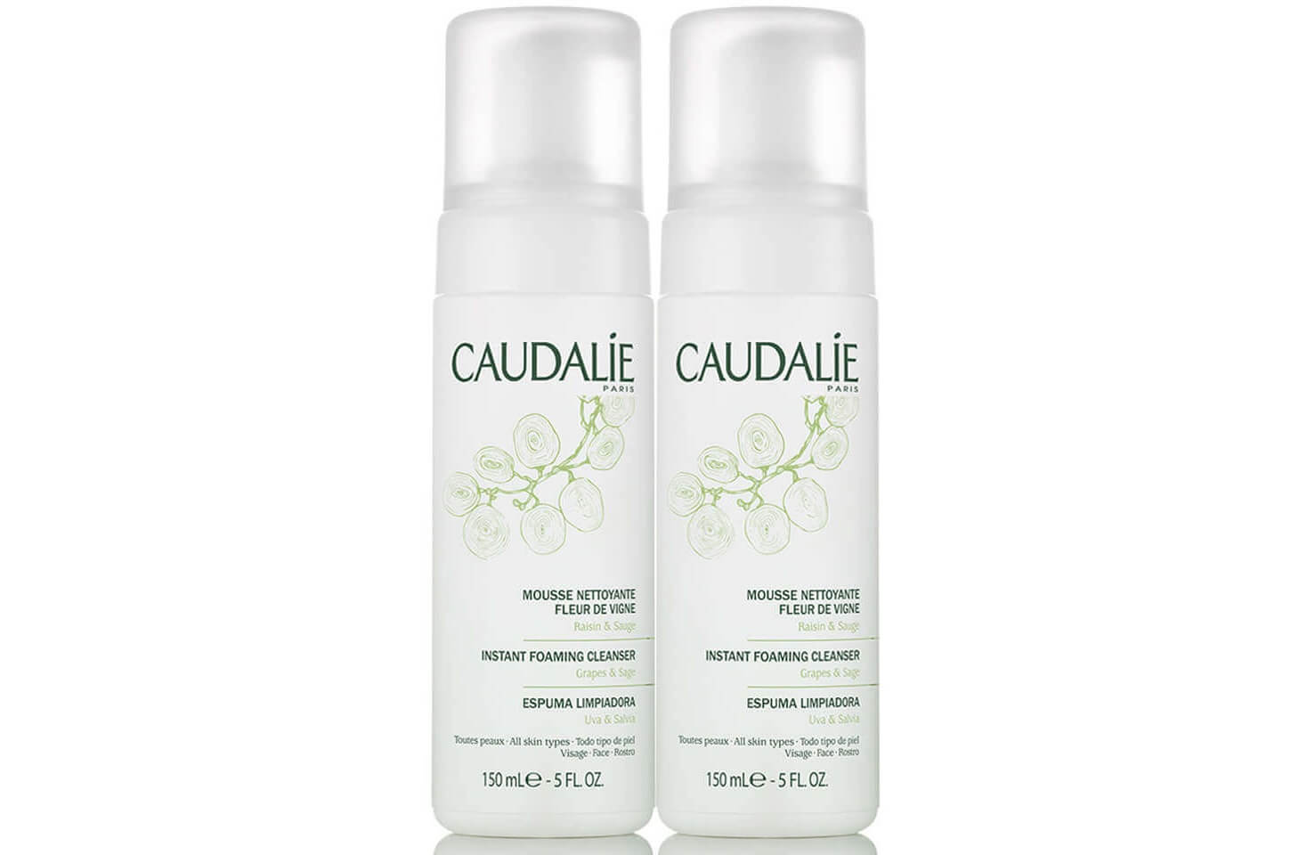 Caudalie 欧缇丽泡沫洁面 洁面摩丝 150ml 双瓶装,到手18欧,原价24.95欧!特价!