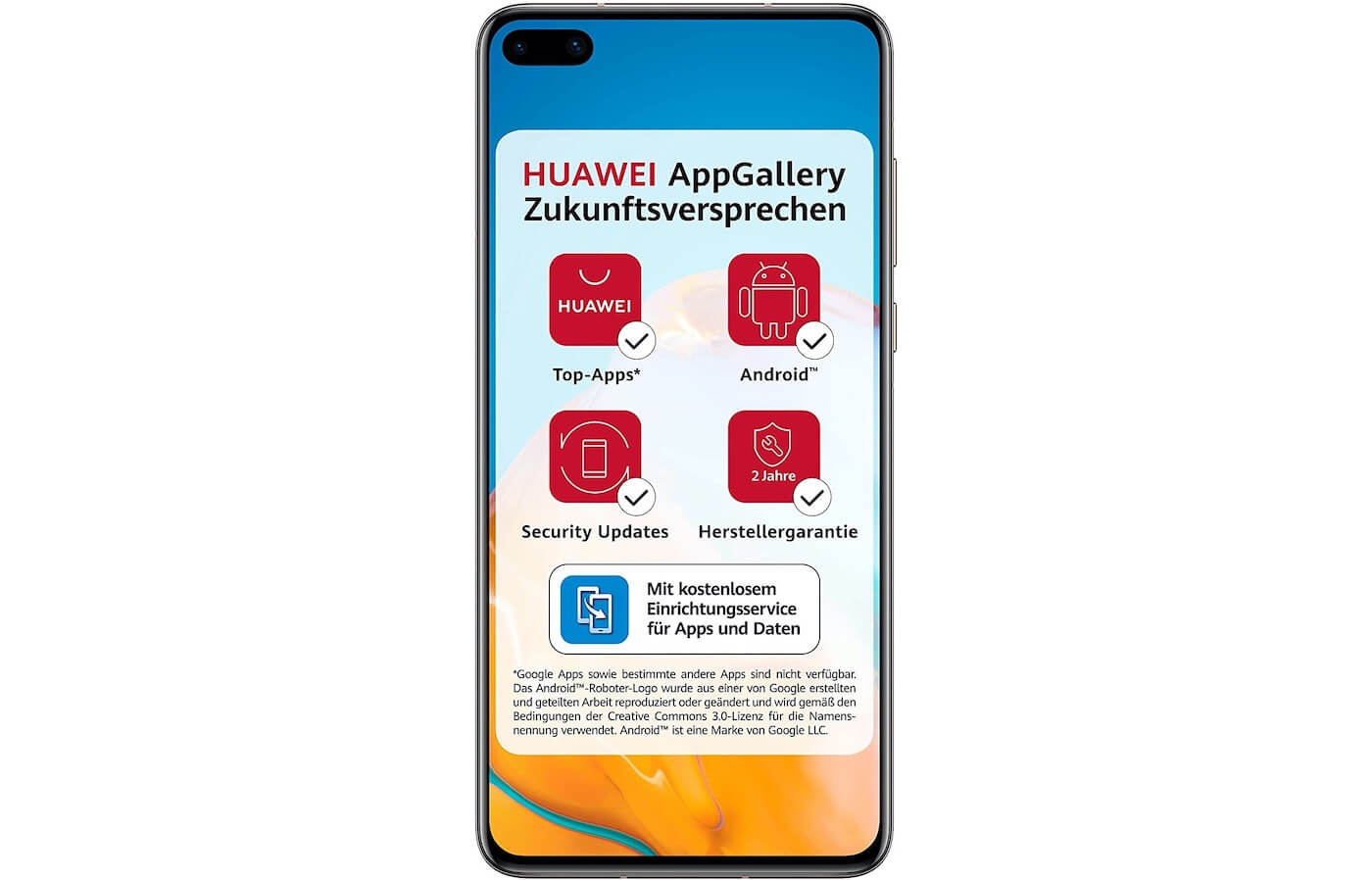 华为 P40 智能手机 8GB/128GB 晨曦金 6.1寸双打孔屏 超感知徕卡三摄 安卓10 EMUI 10.1系统,到手398.79欧,原价799欧!